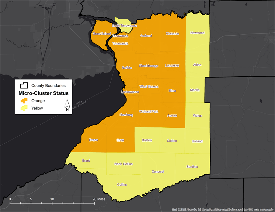 A map that illustrates zones by county