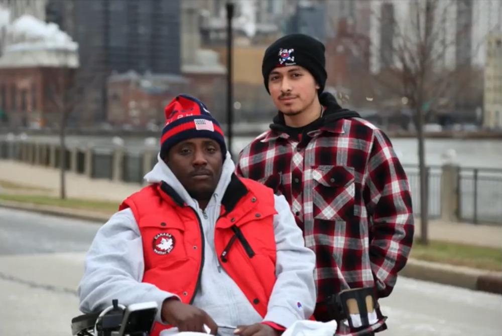 Andres Alvarados with Vincent "V" Pierce outside of Coler Hospital on Roosevelt Island NYC.