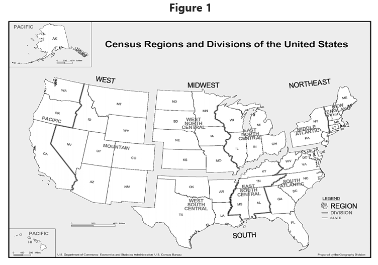 Census Regions and Divisions of the United States