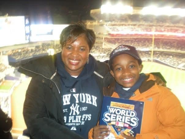 Linda Gadsby at a Yankees game.