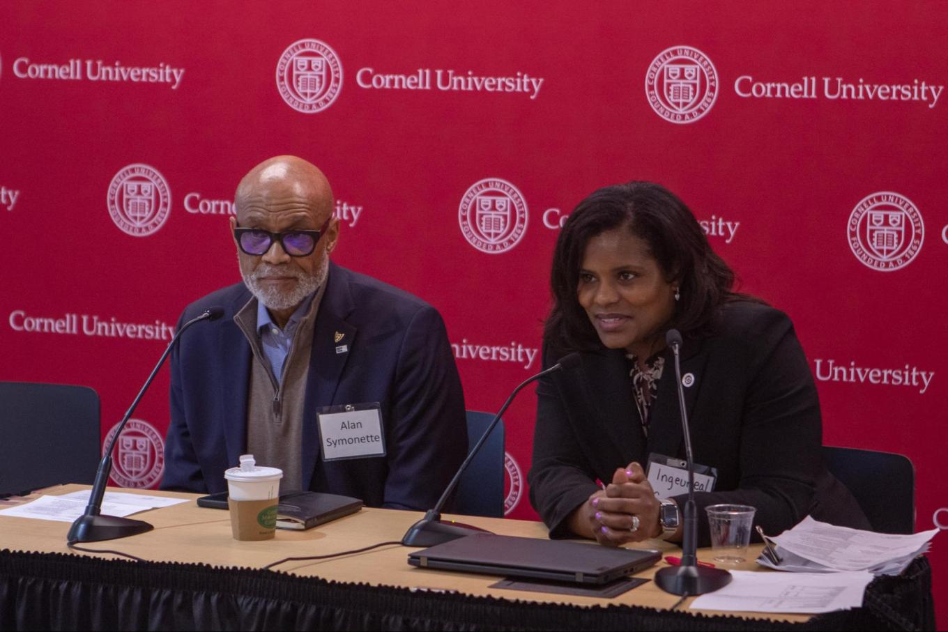 Panelists speaking to audience