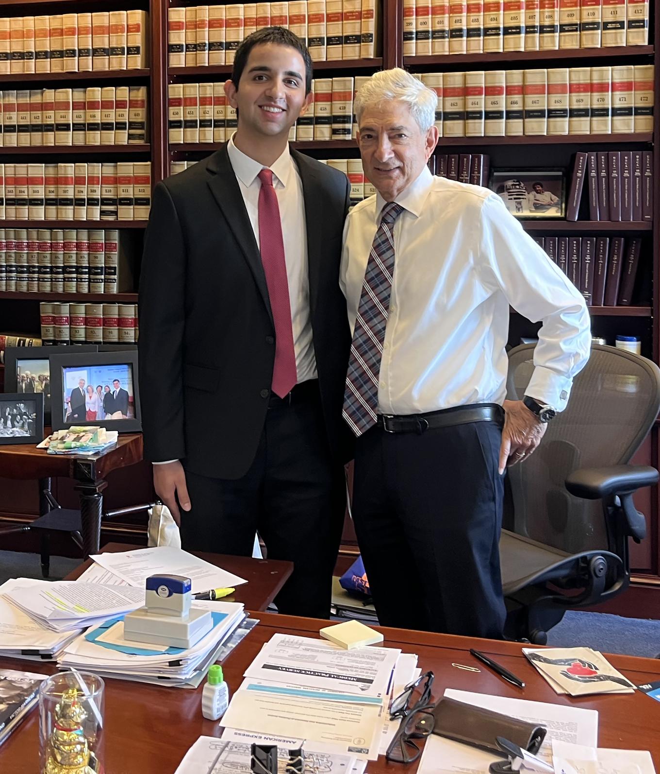 Alex Herazy pictured with U.S. District Court Judge Richard Berman ’64.