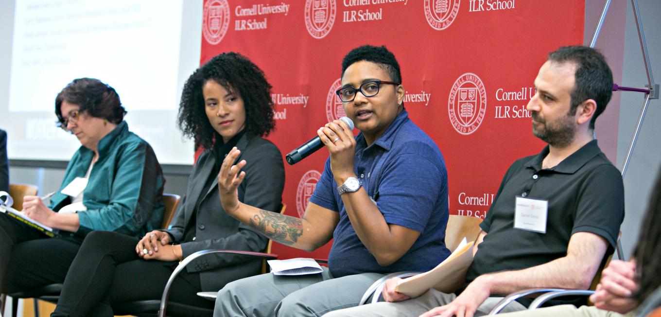 Erica Smiley Speaks on a Panel with Dawn Gearhart and Daniel Gross at the Gig Economy Conference