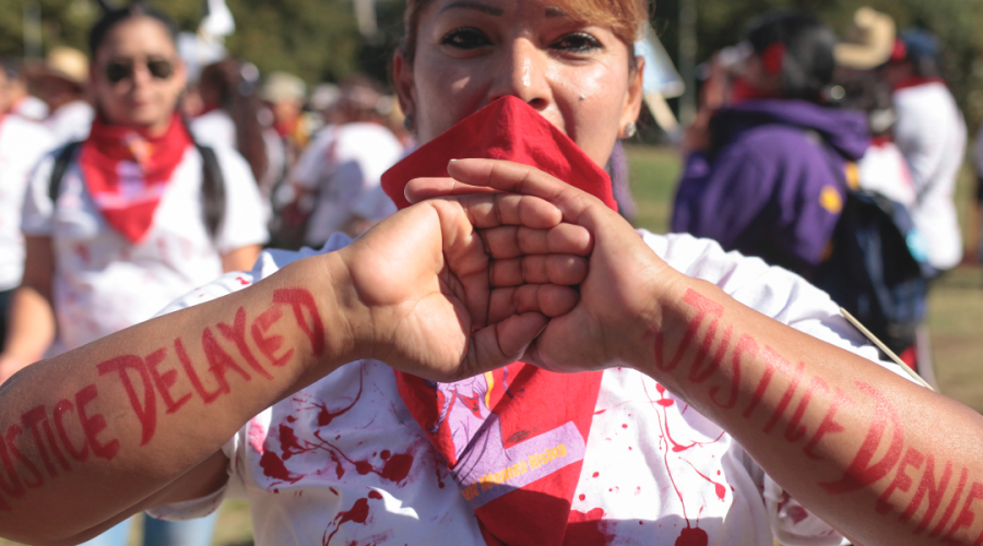 Woman protesting