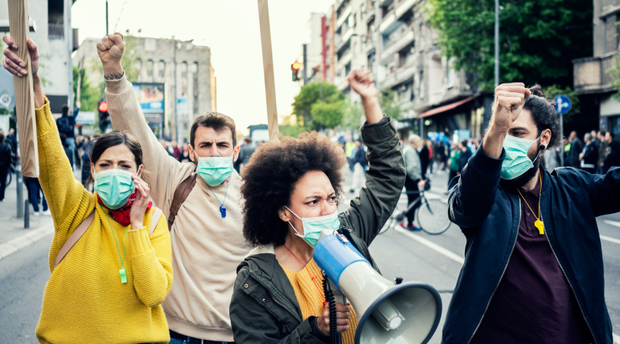 People at protest