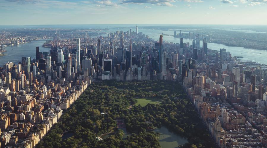 NYC Central Park aerial shot