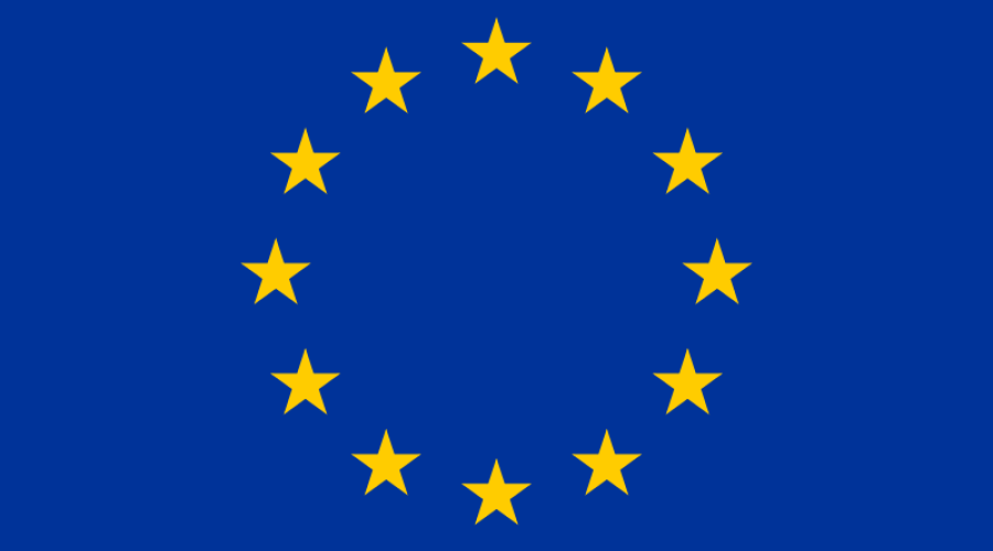 The European Union flag, with 12 gold stars on a deep blue background