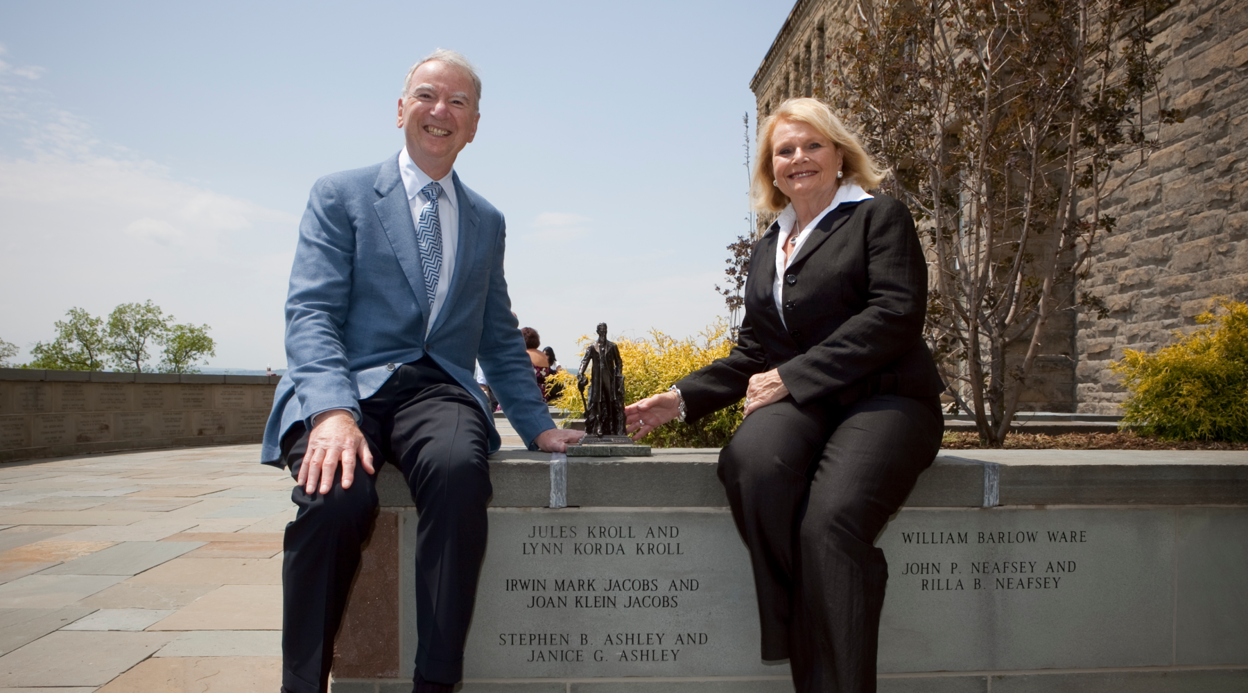 Irwin and Joan Jacobs on the Cornell campus. 