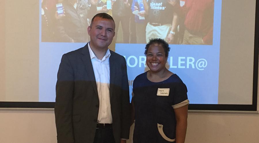 Worker Institute at Cornell Research Specialist Legna J. Cabrera and Manuel Castro, executive director of New Immigrant Community Empowerment