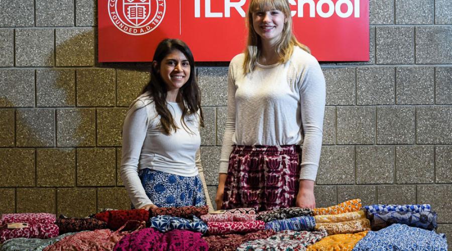 Katrina Torres ’21 and Alena Madar CALS ’21 have partnered with local tribal women in India to sell palazzo pants to provide income to indigenous communities.