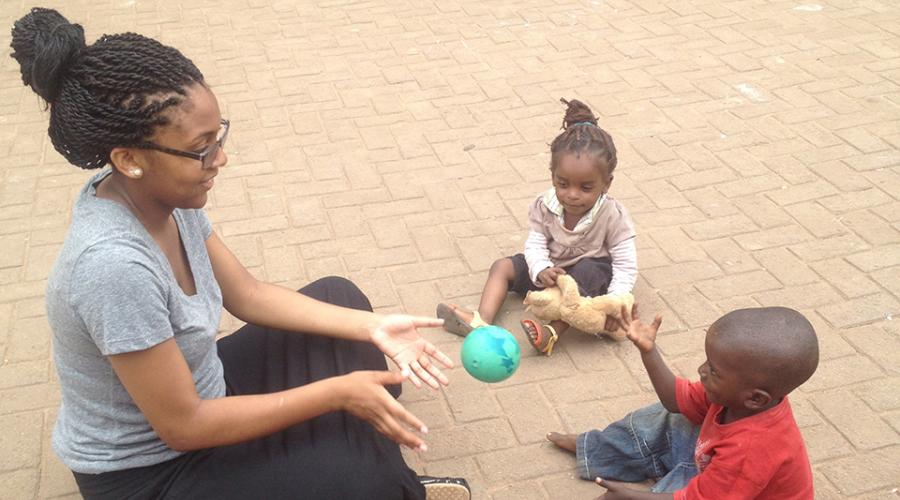 Gabrielle Hickmon with children