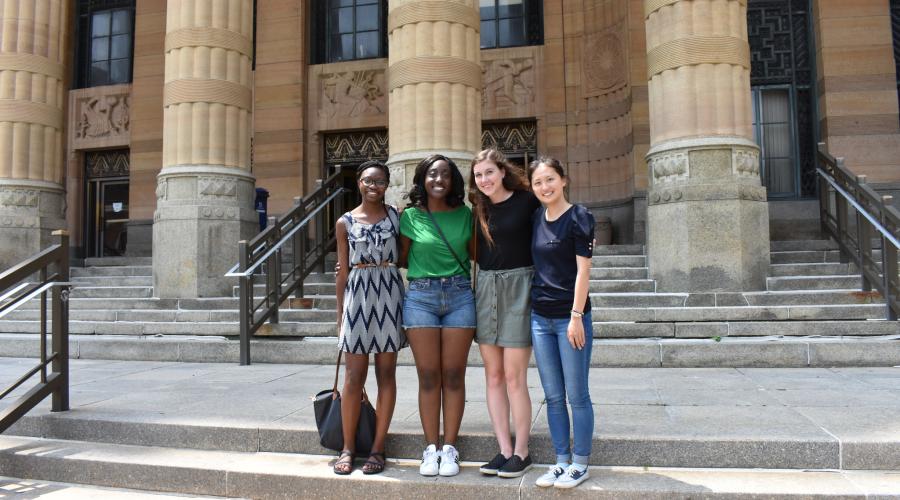 2017 High Roader Hannah Sosenko and Fellows on the steps of City Hall