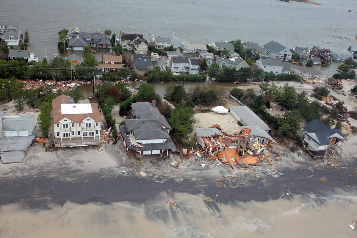 Houses on NJ beach wrecked by Hurricane Sandy
