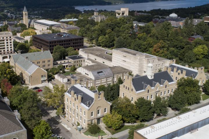 Aerial view of Cornell University ILR School's Ithaca, NY campus