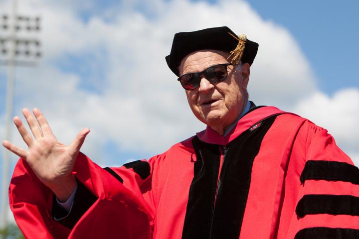 Harold Tanner ’52, chairman emeritus of the Cornell Board of Trustees, at Commencement 2013.