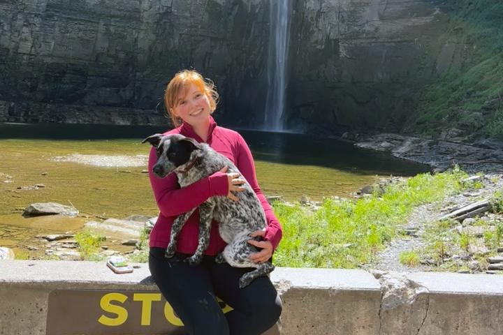 Katie DeRose '26 at Taughannock Falls in fall 2024.