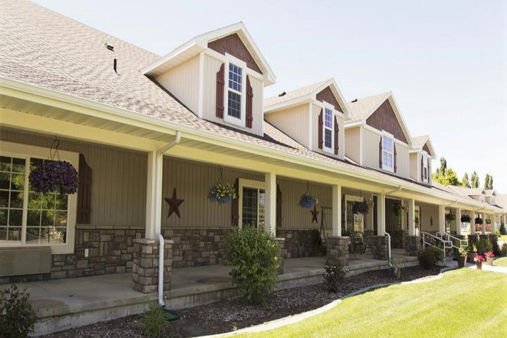 row of houses illustrating homes where people care