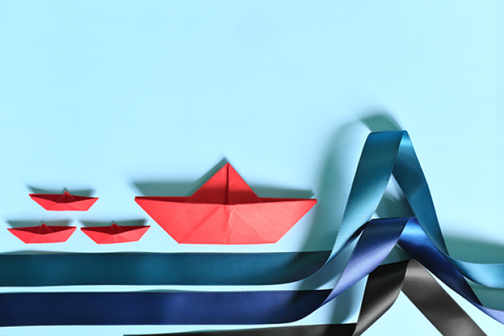 boat encountering a wave