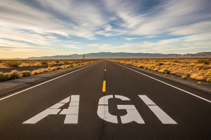 road with AGI written on it